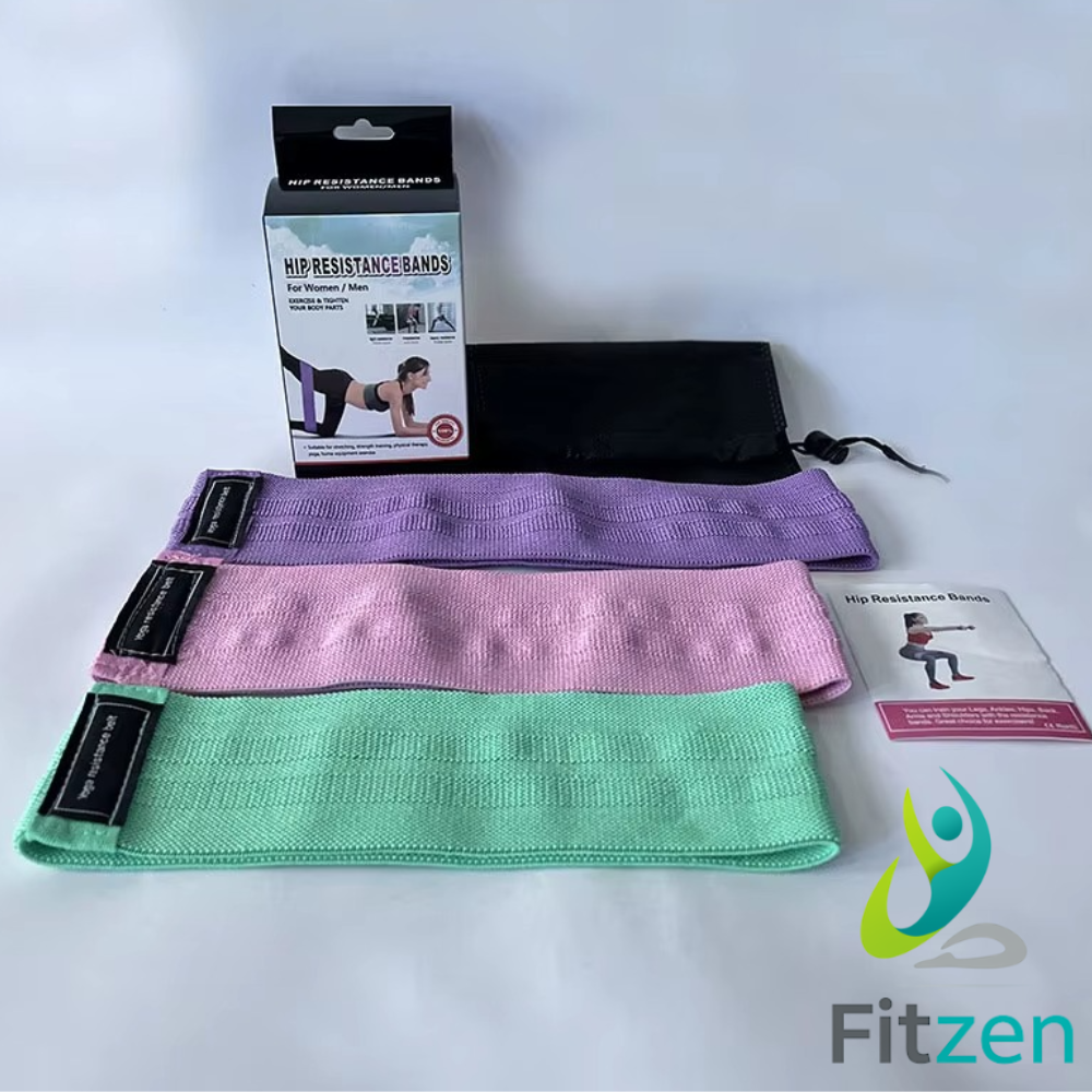 Set 3 Fasce Elastiche Fitness per Glutei, Squat, Yoga e Pilates – Resistenza Light, Medium, Heavy