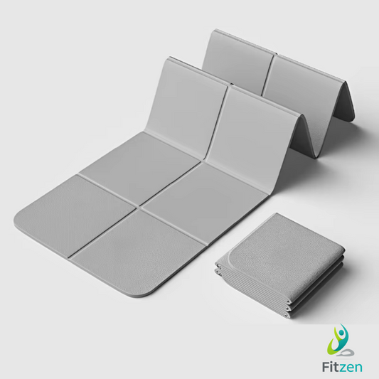 Tappetino Yoga Pieghevole in TPE Eco-Friendly | Antiscivolo, Portatile, Ammortizzante – 4mm Grigio